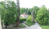 Pohľad do záhrad paláca v Kroměříži.